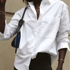 AYR Crisp White Button-Up Blouse